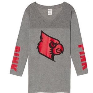 PINK University of Louisville V-neck boyfriend tee